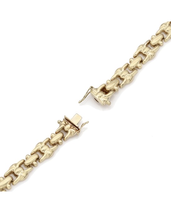 Bow Motif, Rectangular Link Bracelet